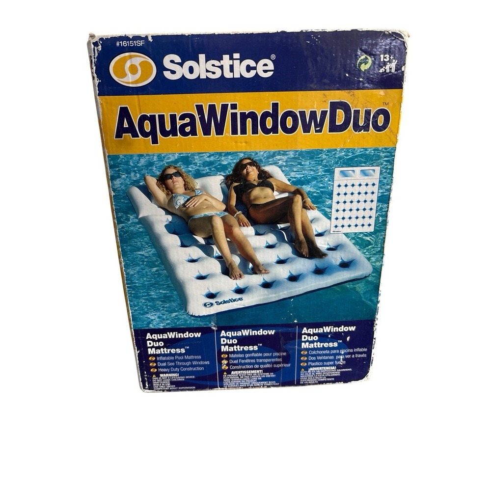 Swimline 16151SF Solstice Watersports Aqua Window Duo Pool Floating Mattress NIB
